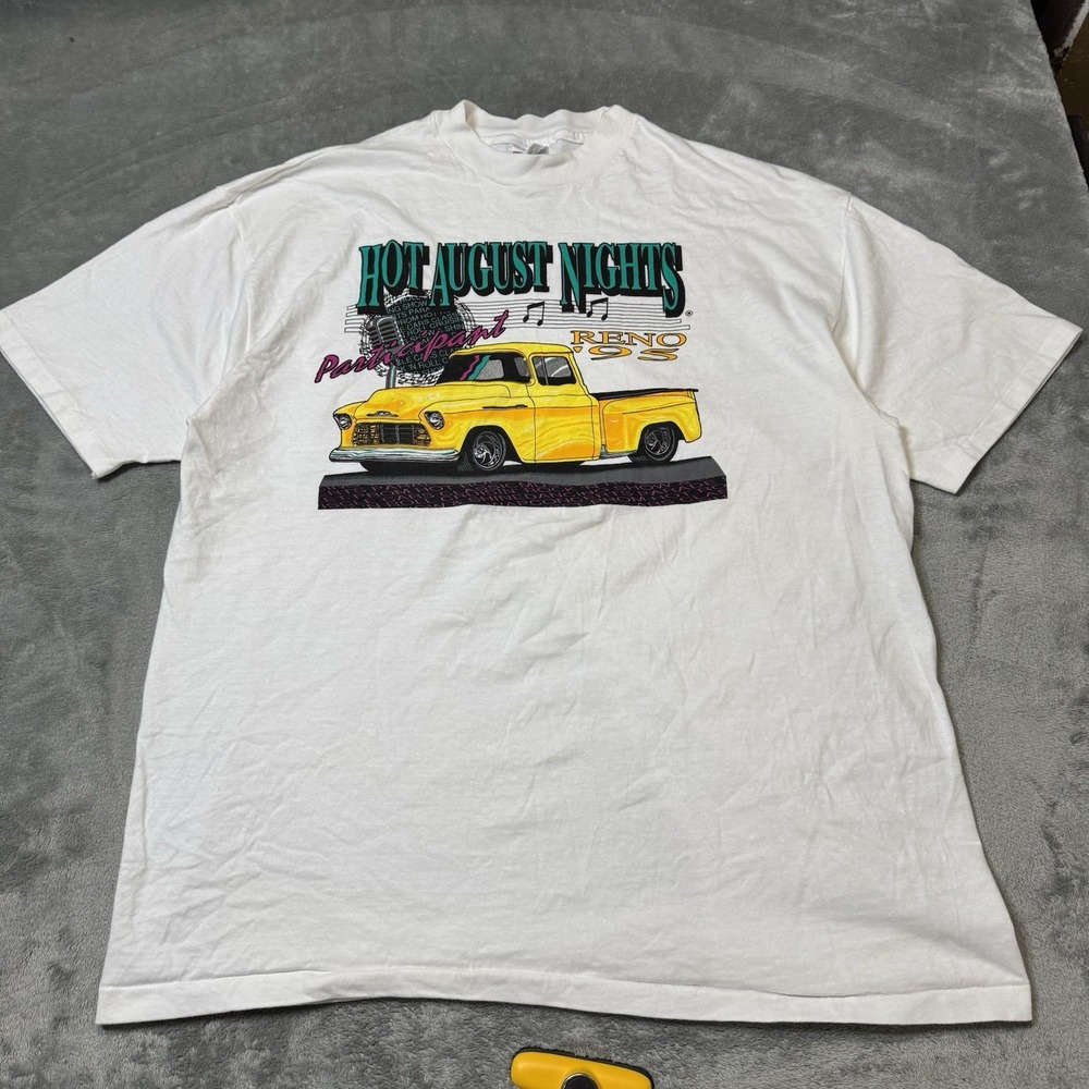 VTG‎ 90s 1995 Hanes Hot August Nights Shirt Size XL Made In USA Single Stitch